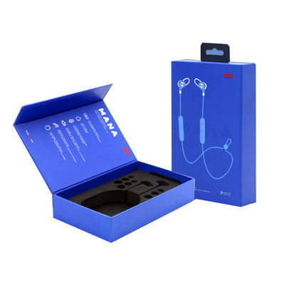 Logo na zamówienie Luxury Cardboard Magnetic Wireless Headphone Packaging Box z EVA Liner Packaging Hanging Box