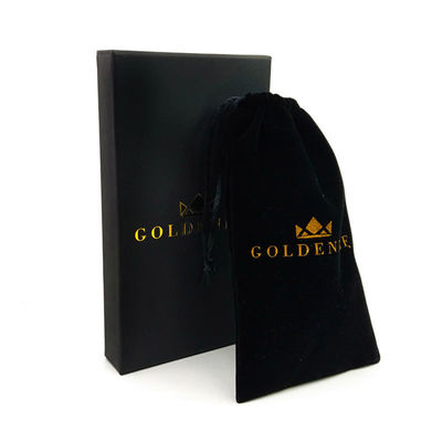 jakość  Recycled Rigid Drawer Packaging Box Black Slide Out Jewelry Box With Bag And Pouch fabryka