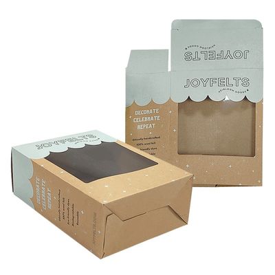 Brązowe opakowania z kartonów z papieru kraft z przejrzystymi oknami z PVC