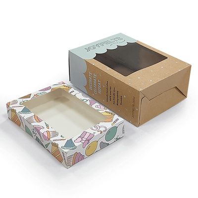 Brązowe opakowania z kartonów z papieru kraft z przejrzystymi oknami z PVC
