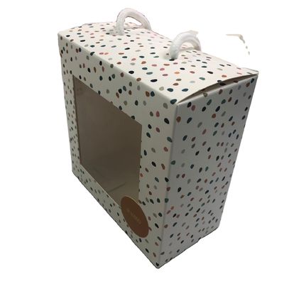 350 g powlekany papier odwrotnie zakładany składany okna portfel pudełko opakowaniowe z uchwytem liny