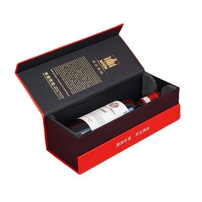 Sztywne zamknięcie magnetyczne Kartonowa skrzynia wyświetleniowa Szampana butelka wina whisky Pudełka opakowaniowa