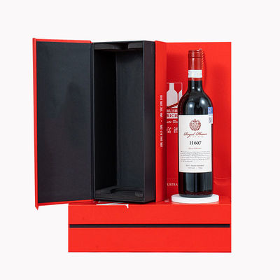 Sztywne zamknięcie magnetyczne Kartonowa skrzynia wyświetleniowa Szampana butelka wina whisky Pudełka opakowaniowa