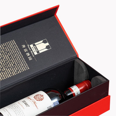 Sztywne zamknięcie magnetyczne Kartonowa skrzynia wyświetleniowa Szampana butelka wina whisky Pudełka opakowaniowa