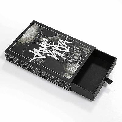 Drukowanie logo na zamówienie Akceptowane czarne maty Sliding Gift Drawer Box z zamówieniem na zamówienie