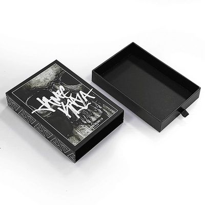 Drukowanie logo na zamówienie Akceptowane czarne maty Sliding Gift Drawer Box z zamówieniem na zamówienie