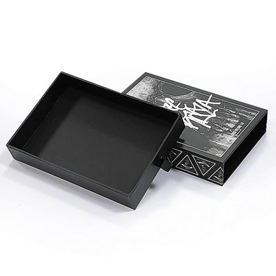 Drukowanie logo na zamówienie Akceptowane czarne maty Sliding Gift Drawer Box z zamówieniem na zamówienie