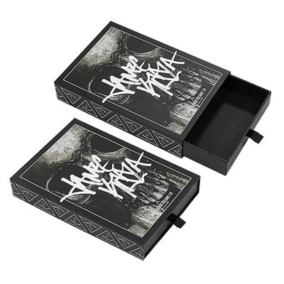 Drukowanie logo na zamówienie Akceptowane czarne maty Sliding Gift Drawer Box z zamówieniem na zamówienie