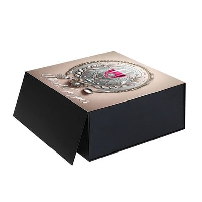 Luxury Paper Flip Top Cardboard Box Black Custom Magnetic Box Opakowanie