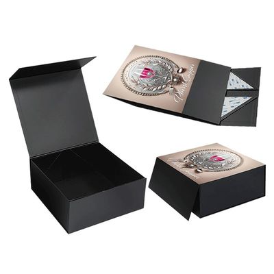 CMYK lub pantone Custom Luxury Black Large Foldable Banquet Glass Drinkware Tableware Magnet Packaging Gift Box