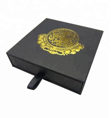 Luxury Hot Stamping Black Box Gift Packaging z drukiem CMYK