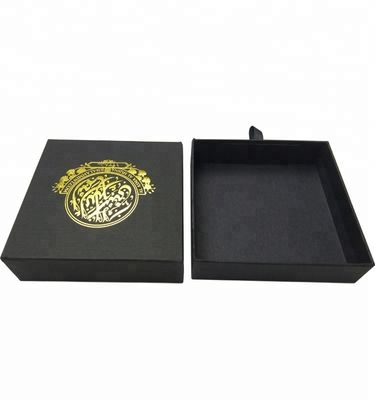 Luxury Hot Stamping Black Box Gift Packaging z drukiem CMYK
