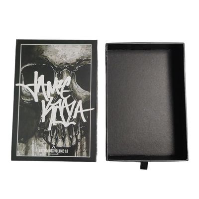 Niestandardowe logo czaszki kości Sliding Black 4x6 Print Post Card Packaging Gift Box
