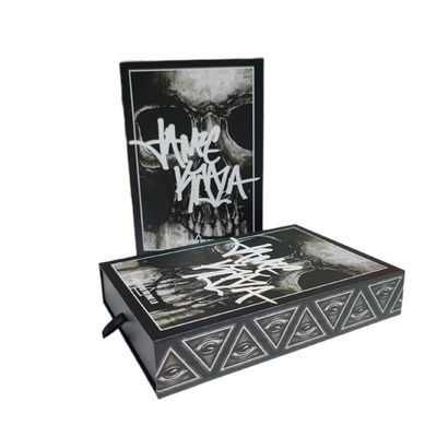 Niestandardowe logo czaszki kości Sliding Black 4x6 Print Post Card Packaging Gift Box