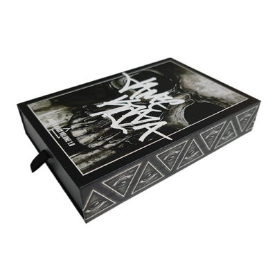 Niestandardowe logo czaszki kości Sliding Black 4x6 Print Post Card Packaging Gift Box