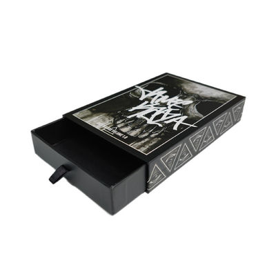 Niestandardowe logo czaszki kości Sliding Black 4x6 Print Post Card Packaging Gift Box