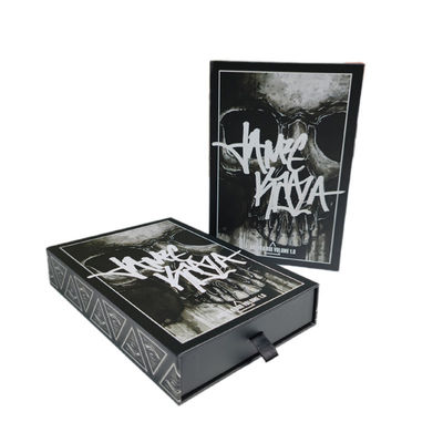 Niestandardowe logo czaszki kości Sliding Black 4x6 Print Post Card Packaging Gift Box