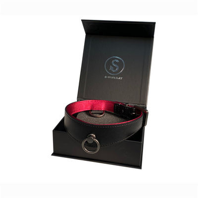 Próbka Dongguan Luxury Leather Pet Dog Cat Collar Leashes Custom Gift Box Opakowanie