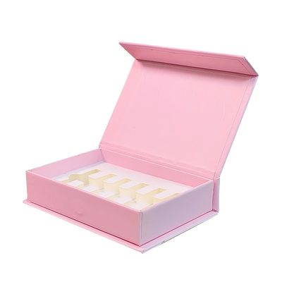 Niestandardowe butelki oleju eterycznego z perfumy różowej, pianki, magnetyczne pudełka papierowe z laminacją matową
