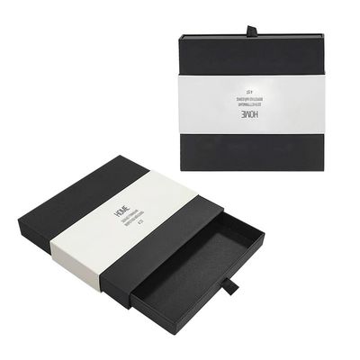 Biżuteria Papierowa Skarbie Paczkowanie Czarne Slide Out Box Paczkowanie Pudełka Logo
