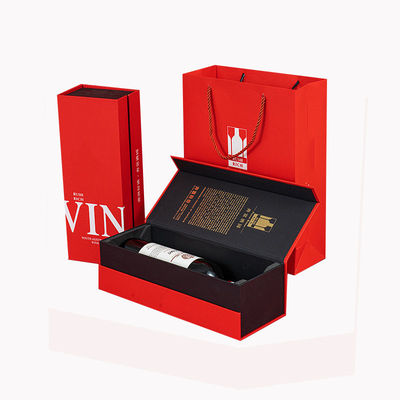 Wino Czerwone Whiskey Szklana butelka Papier sztywny Karton Opakowanie Magnetyczny Pudełko papierowe