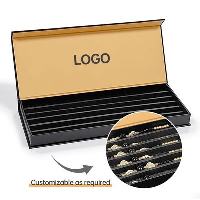 Czarne logo na zamówienie opakowanie luksusowe z kartonem magnetycznym