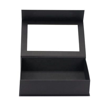 Zaopatrzenie w papier oknowy z PVC Flip Top Wielkie magnetyczne zamknięcie pudełko prezentów z przejrzystą okienką