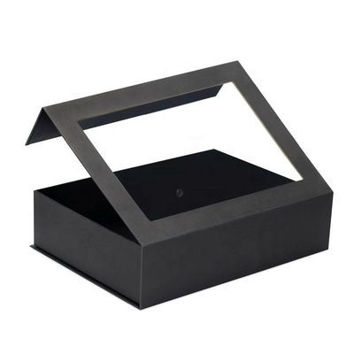 Zaopatrzenie w papier oknowy z PVC Flip Top Wielkie magnetyczne zamknięcie pudełko prezentów z przejrzystą okienką
