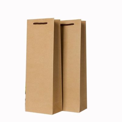 Maty czarny papier Kraft, worki z czerwonym winem z elastycznym uchwytem.