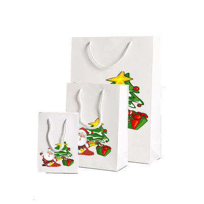 Pojemnik z papieru Kraft do recyklingu, folia ciepła / UV / lakier, torebki świąteczne