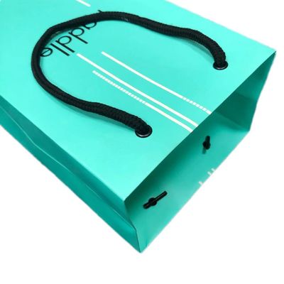 Luxury Matte Green Paper Gift Shopping Bag Do opakowań odzieżowych