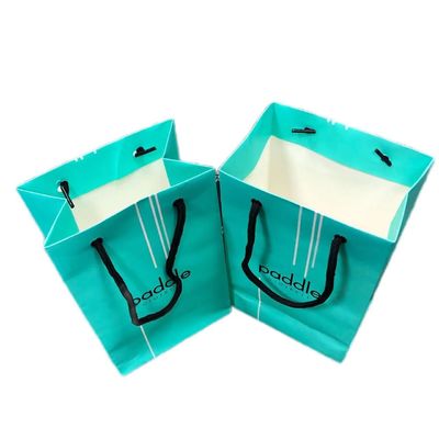 Luxury Matte Green Paper Gift Shopping Bag Do opakowań odzieżowych