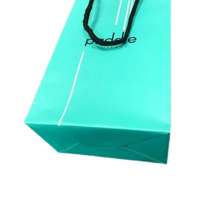 Luxury Matte Green Paper Gift Shopping Bag Do opakowań odzieżowych