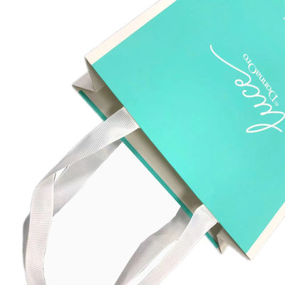 Luxury Matte Green Paper Gift Shopping Bag Do opakowań odzieżowych