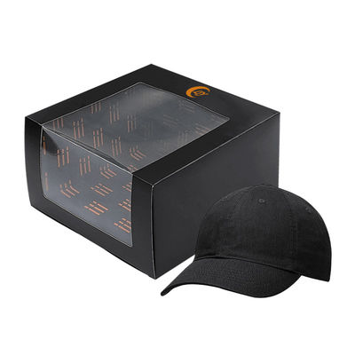 Zaopatrzenie w papierowe kapelusze Baseball Cap Window Gift Box With Clear PVC Window for Baseball Cap
