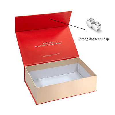 Custom Luxury Red Magnetic Clamshell Christmas Theme Gift Box Biodegradowalny sztywny magnetyczny zamknięty pudełko opakowanie z uchwytem