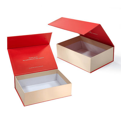Custom Luxury Red Magnetic Clamshell Christmas Theme Gift Box Biodegradowalny sztywny magnetyczny zamknięty pudełko opakowanie z uchwytem