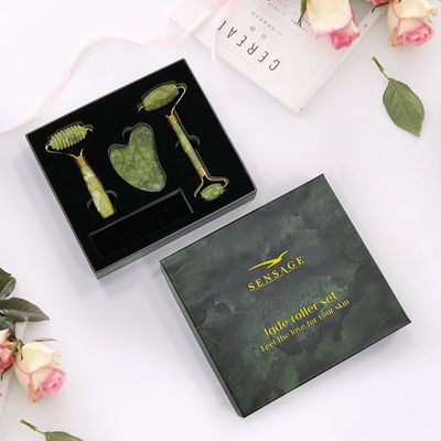 Zindywidualizowane logo Premium Green Cardboard Lid Top Cover And Bottom Luxury Cosmetic Packaging Gift Box