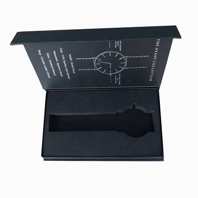 Logo niestandardowe Luxury Black Cardboard Smart Watch Magnetic Gift Packaging Box Jednorazowy zegarek z pianą