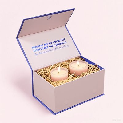 Logo na zamówienie Kolor kwadratowy Błękitny Magnetyczny Biżuteria Opakowanie Luksusowe pudełka podarunkowe Na prezent