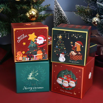 Luxury Custom Christmas Style Ekologicznie przyjazne opakowanie dla prezentów Karton Czerwona okładka z górnej strony