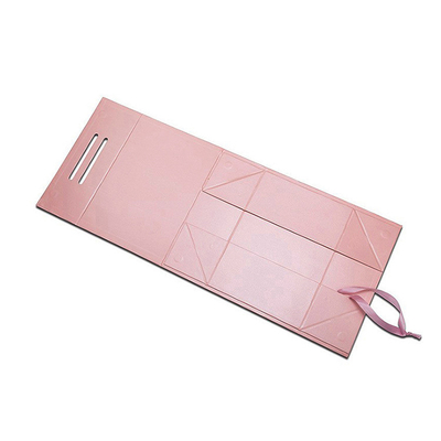 Luxury Pink Printed Magnetic Gift Boxes Ribbon Handle Custom Logo Twardy kartonowy opakowanie do odzieży
