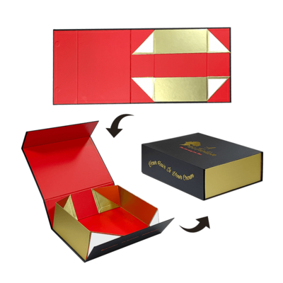 Premium Custom Logo Luksusowy Duży Matte sztywny Papier Karton Czarny Składany Pustka Magnetyczna ISO9001