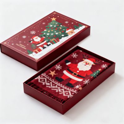 Niestandardowe luksusowe świąteczne pudełka prezentowe z matowego, sztywnego kartonu do pakowania szalików, sukienek, bielizny, koszul, z recyklingu, z materiałów aseptycznych