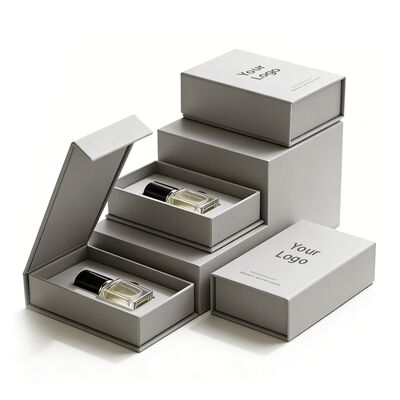 Niestandardowe, ekologiczne pudełko prezentowe na perfumy z nadrukiem UV, sztywne, zamykane na magnes, ze strukturą wieczka do wysokiej klasy pudełek papierowych