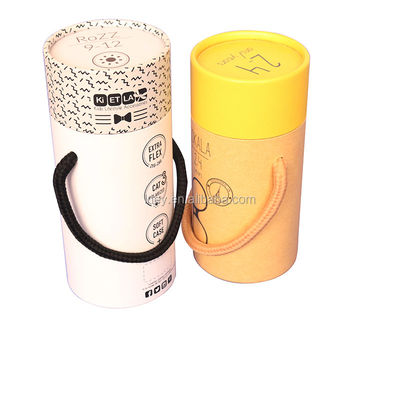 Matt Lamination Round Tube Packaging Box Kraft Paper Cylinder Box For Nuts Kawa i herbata